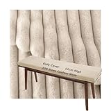 ILiemao Maßgeschneidert Bankkissenhülle Für Innen Außenbereich Fensterbank Sitzbank Gartenstuhl Sofa Individuell Sitzkissen Bank Bezug Ersatzbezug 12cm Höhe Plüsch Velours Winter(Round 65cmx65cm)