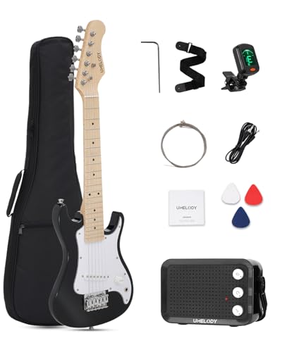 Image of UST-70 Kids Electric Guitar Beginner Kit with Amp, Ideal First Guitar for Starter, Lightweight 30 Inch Guitar for Boys and Girls, Fun Music Gift for Learning, Practice and Play at Home, Black