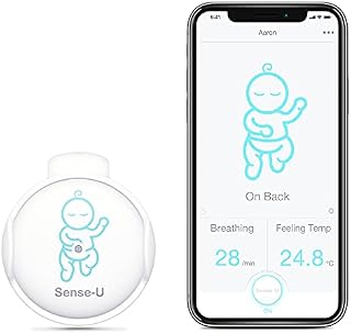 Sense-U Baby Breathing Monitor: Tracks Your Baby's Movement, Feeling Temperature, Rollover and Sleeping Position for Baby Safety with Audio Alarm on Smartphones