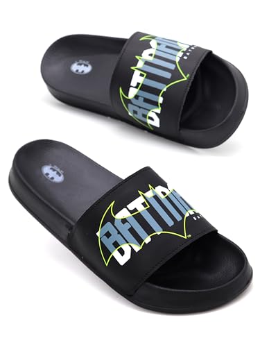 SVAAR Authentic Batman Edition Men's Classic Ultra Soft Sliders/Slippers with Cushion FootBed | Waterproof & Everyday Flip Flops for Gents/Boys