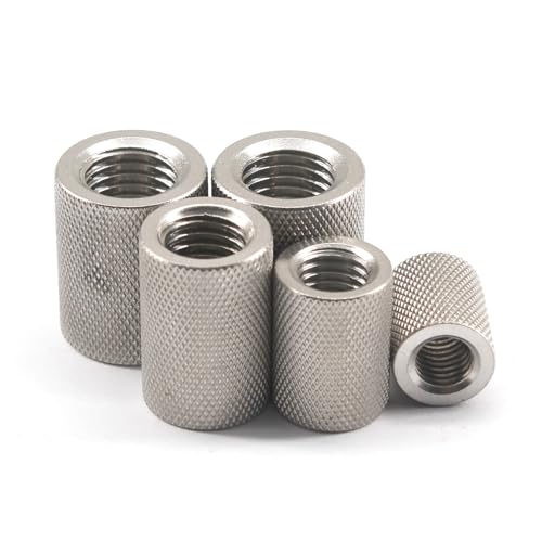 (30 Stück) M4 8x8mm Rändelmuttern 304 Edelstahl Rändel Rundmutter Gewindemuffen Muttern Runde Verbindungsmuttern