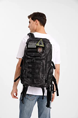 Wotony Military Tactical Backpack - Large Nylon 3-Day Assault Pack For Men In Black, With Molle System - Ideal For Army, Outdoor And Travel Needs.(Black) #TOP6