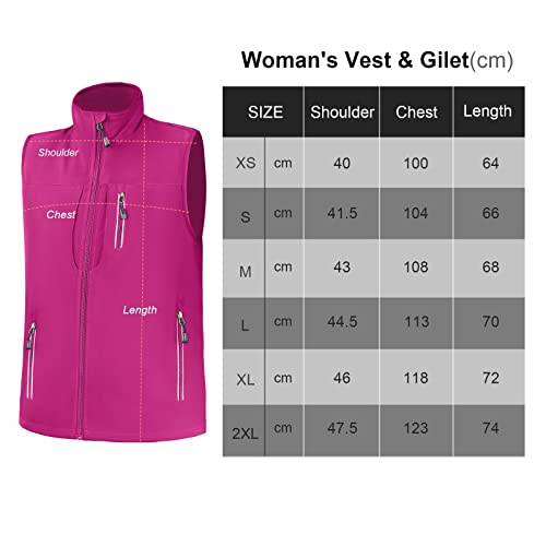 Clumor Women's Running Golf Vest Lightweight Softshell Sleeveless Jacket Windproof Reflective Sports Outerwear For Cycling Hiking（Xs/Pink #TOP6