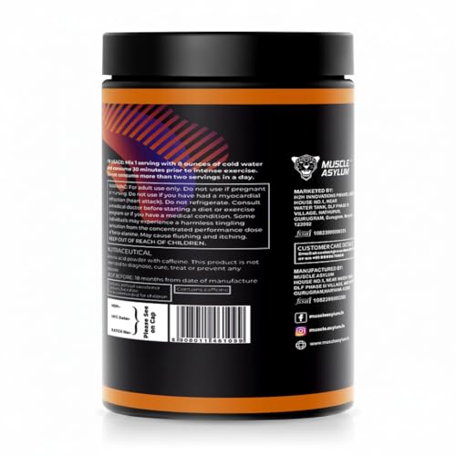 Image of Muscle Asylum F9 Pre-Workout - 50 Servings, 400gm (Orange Flavor) | Boosts Energy & Endurance | Improves Focus