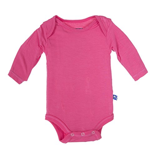 KicKee Pants Baby-Girls Newborn Solid Long Sleeve One Piece