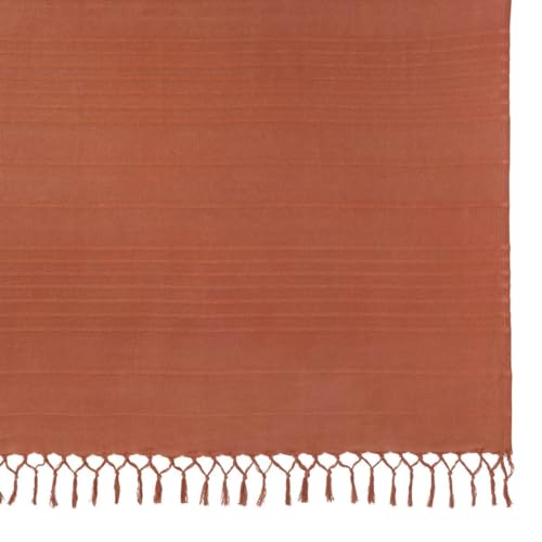 Jeté de lit Anjali 230x250 en coton terracotta de qualité - 5