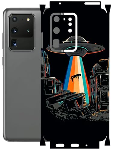 Image of AtOdds - Full Body Back Screen Guard Protector Film - Lamination Wrap Skin Sticker Compatible with Samsung Galaxy S20 Ultra | Scratchproof Matte Finish (Alien Invade)
