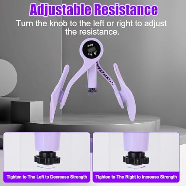Thigh Exerciser, Hip and Inner Thigh Exerciser with Counter, Enhanced Hip and Pelvic Floor Muscle Trainer for Women Home Gym.