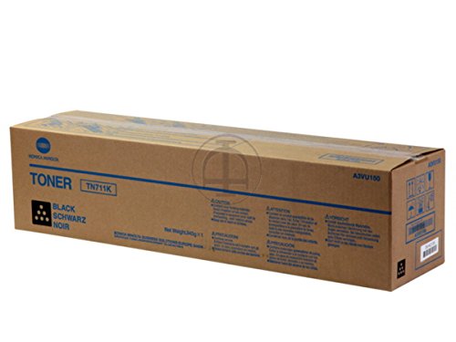 Toner noir Konica Minolta Bizhub C754e TN-711K d'origine de 47200 pages pour imprimante laser A3VU150