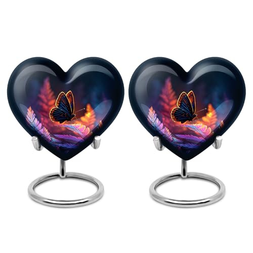 Image of Butterfly Urn Unique Little Urn for Ashes for Women & Men 3 Inch 2 Qty | Funeral Keepsake Urns Small Keepsake
