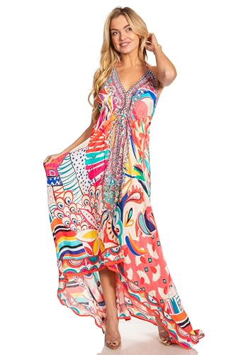 Image of Sakkas Lizi 2025 Womens Maxi High-Low Halter Handkerchief Long Dress Beach Party