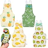LXUEJIE 4 Pcs Bird Diaper, Cute Pet Bird Diaper, Parrot Nappy Reusable Flight Suit with Waterproof Inner Birds Diapers for Parakeet Cockatiel Mini Macaw Budgie Canary