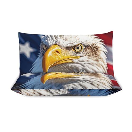 Parure de lit 3 pièces aigle à tête blanche grand lit avec fermeture éclair