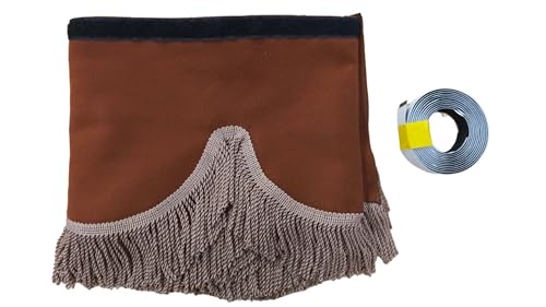 KramTruck - Cortina para camiones con borlas - Parasol para camiones - Protección solar para todas las marcas de camiones (bronce, borlas color marrón claro)