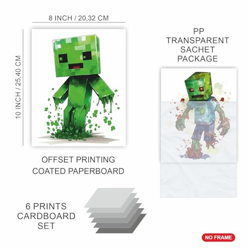 Printvibee ® - Mining Fun Wall Art Pixel Mine Posters For Boys Room thumb #1