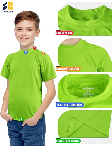 Image of Boy's UPF 50 Rash Guard Swim Shirts Short Sleeve Sun Protection SPF Fishing Surfing Water Beach Shirts Quick Dry