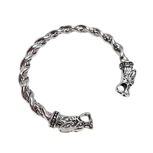 Pulsera Vikinga para Hombre de Acero Inoxidable Ajustable miniatura 1