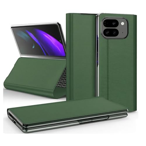 Image of WHITBULL Stylish Leather Case with Built-in Card Slot Flip Cover Compatible with Google Pixel 10 Pro Fold 5G (Green)