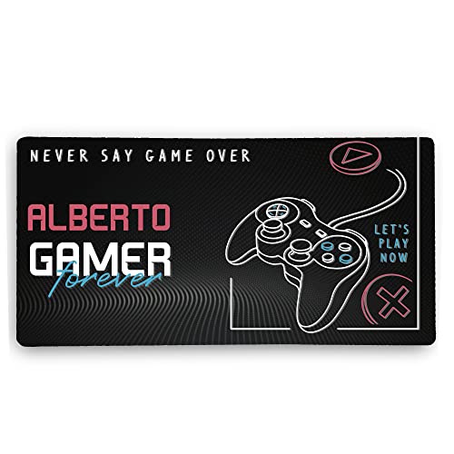 LolaPix Alfombrilla Raton XXL Gaming. Alfombrilla Personalizada. Protector Mesa de Escritorio XL. 600 * 350 * 2mm. Base de Goma Antideslizante. Mouse Pad Gaming. Gamer Forever