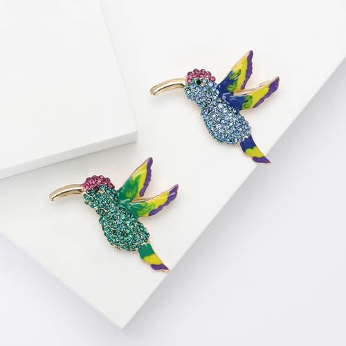 Image of Enamel Bird Brooch for Women Rhinestones Owl /Hummingbird /Eagle /Toucan Lapel Pin Cute Bird Brooches Jewelry Gifts for Mom Wife