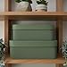 Decorative Storage Boxes with Lids – Set of 2 Beautiful Fluted Cardboard Organizer Bins for Your Home Bookshelf Decor to Safely Store Your Documents, Memory Box Items and Other Keepsakes in Style