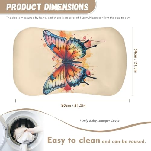 Image of ZOUTAIRONG Butterfly Watercolor Bassinet Sheets for Baby Girl Soft Breathable Baby Fitted Sheet Universal for Oval Rectangle and Hourglass Bassinet Mattress Beige