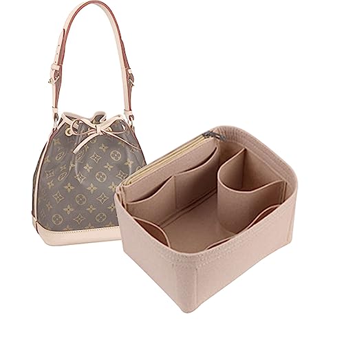 Lckaey Organizador de bolsa para LV NOE BB Petit NOE NM bolsa organizadora com bolso com zíper Y059khaki-Médio
