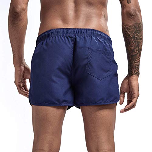 Mens Quick Dry Swimming Trunks No Mesh Liner Pockets Solid for Summer Beach Workout Running Cotton Casual3