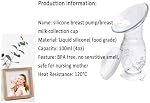 Manual Breast Pump,4oz 100ml Food Grade Silicone,Soft Silicon Bottle for Breast Milk Collection