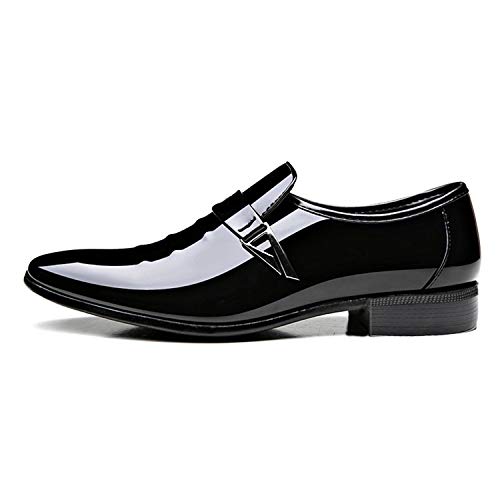 Image of ZZHAP Men's Pointed-Toe Tuxedo Dress Shoes Casual Slip-on Loafer