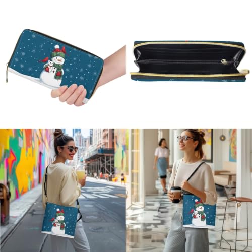 Image of HUGS IDEA Leather Purses and Handbag for Women Bucket Bag with Wrist Wallet 2 Packs