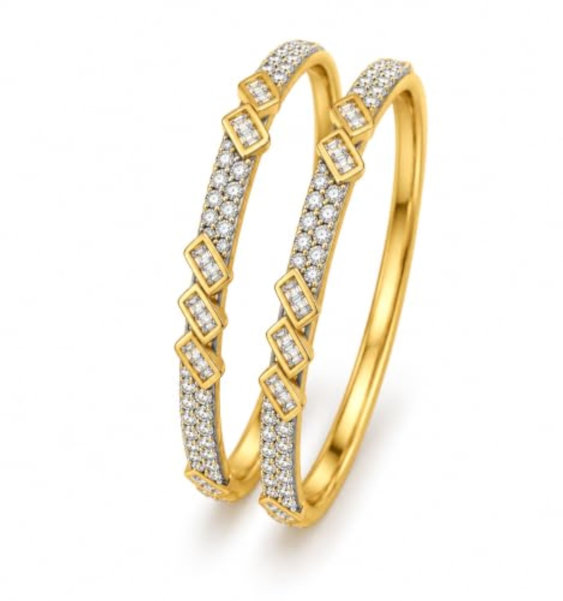 Women's Twist American Diamond Bangle, Size 2.6
