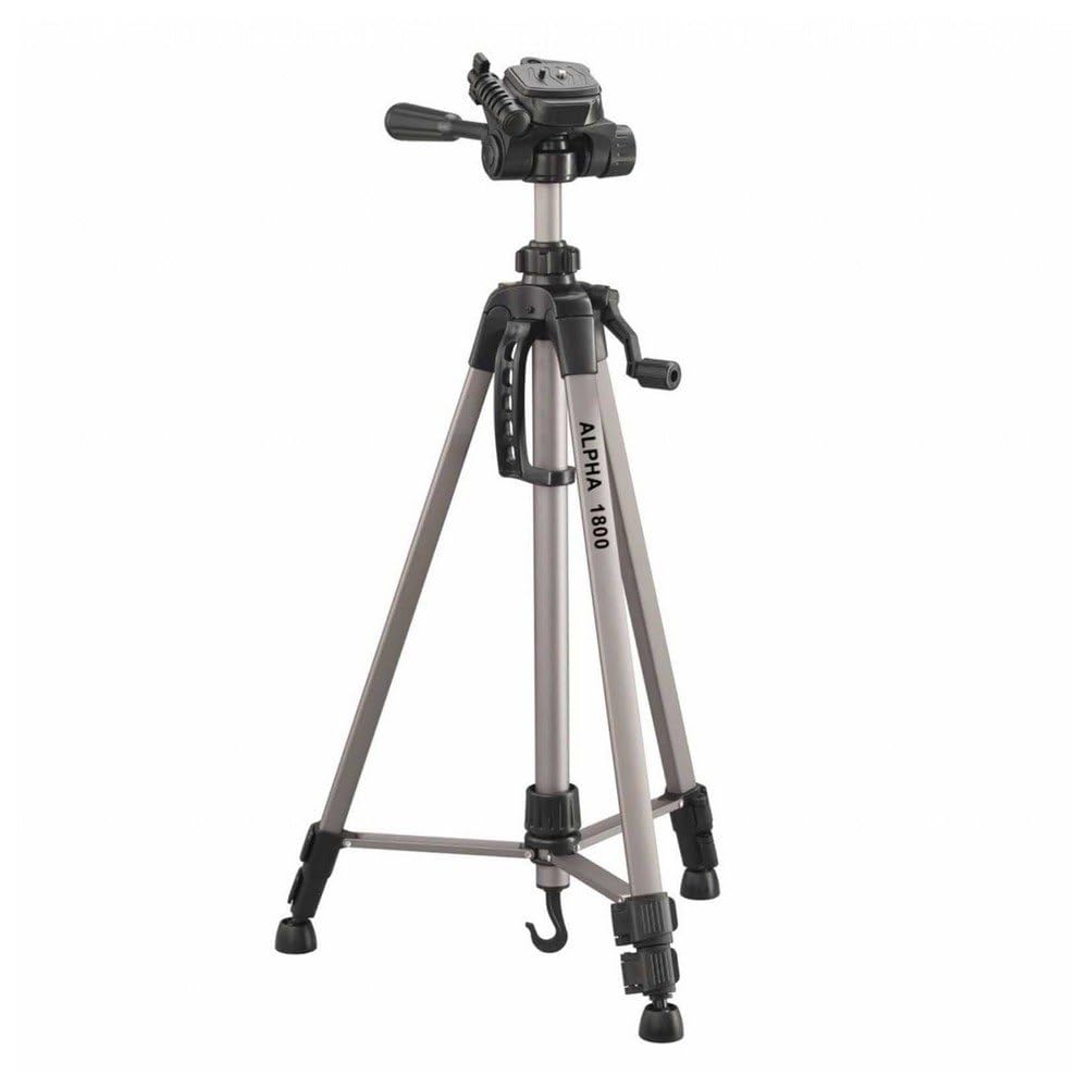 Cullmann Silver - 52118 - Alpha 1800 Mobile Tripod With Smartphone Holder (Extension Height 140 Cm, Package Size 56 Cm, With 3-Way Head, Max. Load 2 Kg, Weight 900 G),