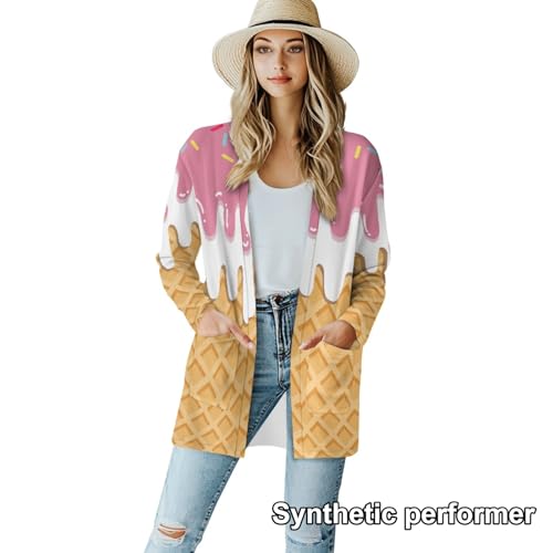 Image of Cardigan Sweaters for Women Long Sleeve Cardigan Soft Drape Open Front Fall Dusters V-Neck Jackets Dressy Loose Coat