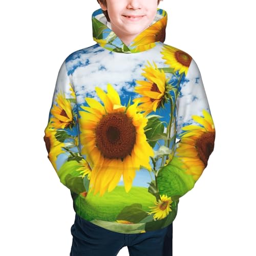 Sunflower Boy, Girls Sports Shirt Youth Pullover Fashion Hooded Sweatshirt
