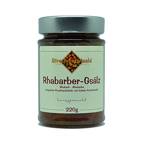 Streuobstwiesle Rhabarber-Gsälz - 220 g - Exquisiter Rhabarber Fruchtaufstrich - Marmelade, Konfitüre - mit hohem Fruchtanteil Cover