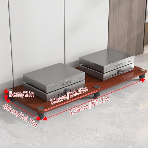 Mueble para componentes de audio con soporte de madera para tocadiscos y altavoces 3