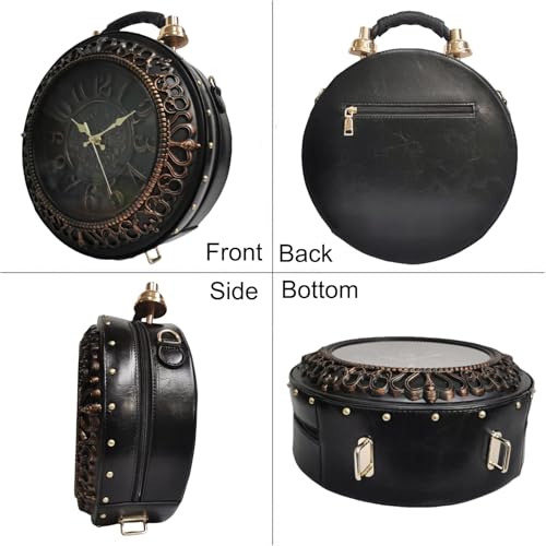 Image of Women PVC Clock Shaped Handbag Crossbody Shoulder Bag Clock Purse