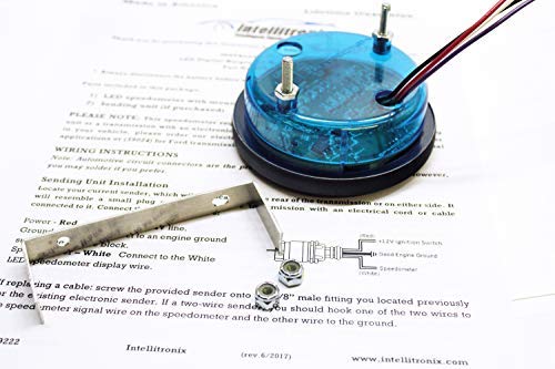 Miniatura 2 de Velocímetro digital programable LED de 3 3/8 pulgadas, recuperación de alta velocidad, bisel negro, función de memoria, ajuste universal, medidor