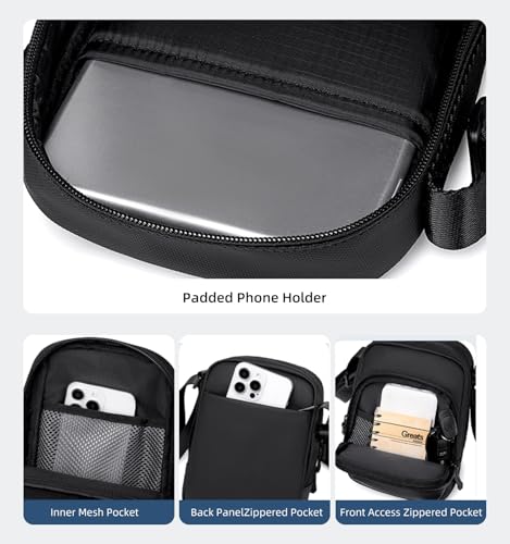 Image of Arctic Hunter Men's Crossbody Sling Bag for Travel & Daily Use Lightweight Small Shoulder Bag for Phone, Passport & Essentials Water-Repellent Utility Side Bag