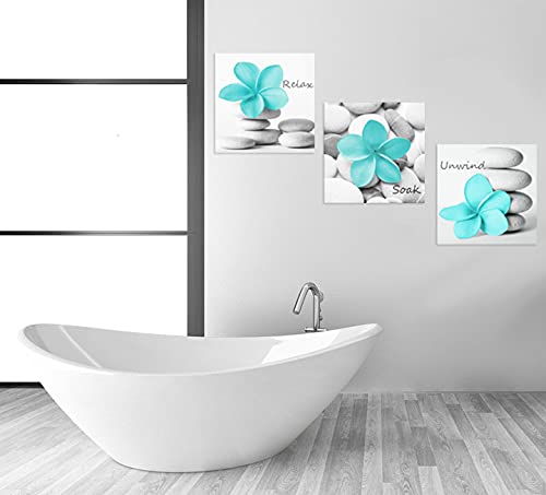 Amazon.com: Genius Décor -Modern Aqua Gray Bathroom Wall Art