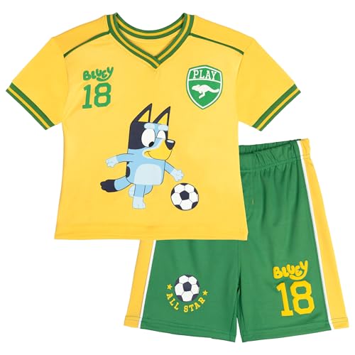 Image of Bluey T-Shirt and Mesh Shorts Outfit Set Infant to Big Kid Sizes (12 Months - 10-12)