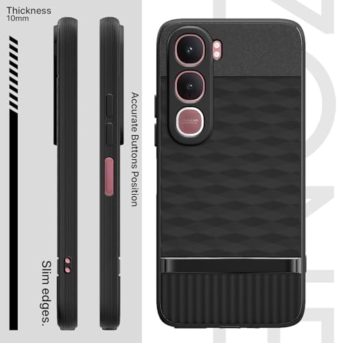 Image of Pikkme Back Cover for Vivo Y31 5G Camera Protection 3D Hexa Cube Design Silicone Protective Bumper Case (Black)