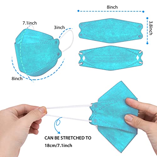 Image of KN95 Face Masks for Adults 50 Pack, 5-Ply Blue Disposable Face Mask Against PM 2.5 Smoke & Dust, Filtration Efficiency 95%