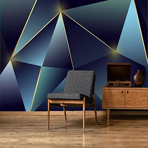 Papier Peint Creative Géométrique Bleu et Décoration Murale - 2