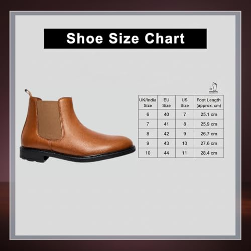 Image of CRACHERS Men's Classic Black Leather Chelsea Boots | Formal & Casual Slip-On Ankle Boots with Elastic Side Panel and Pull Tab | Durable & Stylish Lightweight Boots for Men