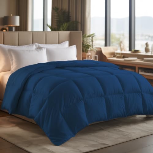 Image of Earthlycozy 300GSM Premium Comforter - Hypoallergenic, Breathable, Reversible, Lightweight, All-Season, AC Friendly and Machine Washable (Blue, Double)