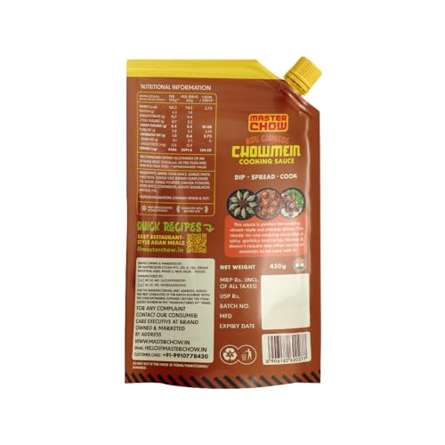 Image of MasterChow Asli-Chinese Chowmein Sauce - Noodle Cooking Sauce | Family pack | 450 Gms
