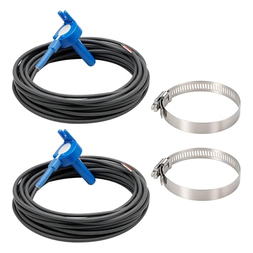 PWBBDSC 520272 Temperature Sensor with 20-Feet Cable Replacement for Pentair Pool/Spa Automation Control Systems and Pump, Use for Air Water Solar with 2 Clamp (2/Pack)