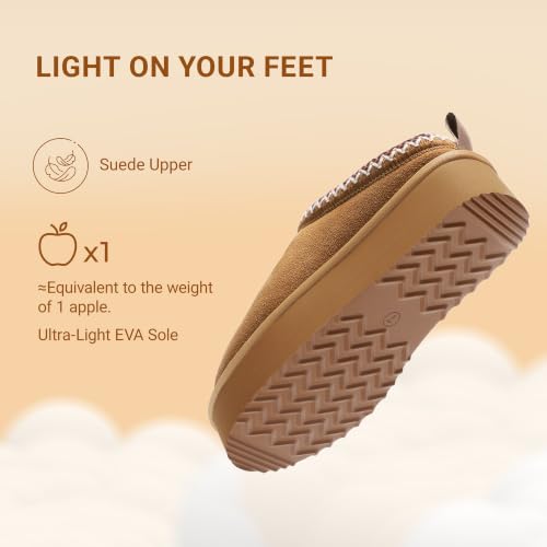 Image of DREAM PAIRS Women's Platform Genuine Suede House Slippers